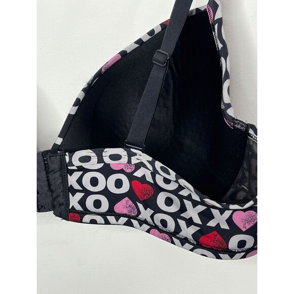 Cacique 42DD Plus Size XOXO Heart Print Padded Bra - Picture 10 of 13